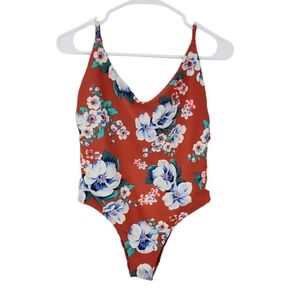 Aerie One Piece Floral Swimsuit Sz L